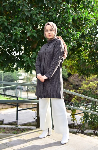 Cape a Boutons 7143-01 Noir Vison 7143-01