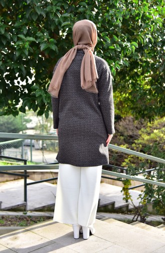 Cape a Boutons 7143-01 Noir Vison 7143-01