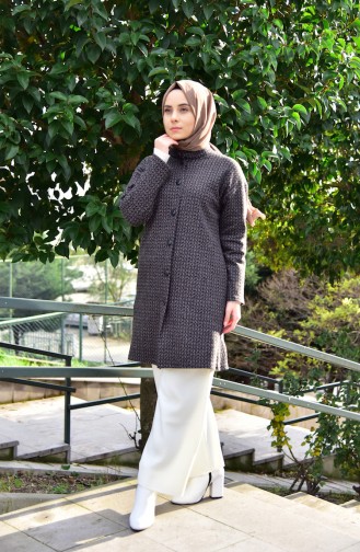 Cape a Boutons 7143-01 Noir Vison 7143-01