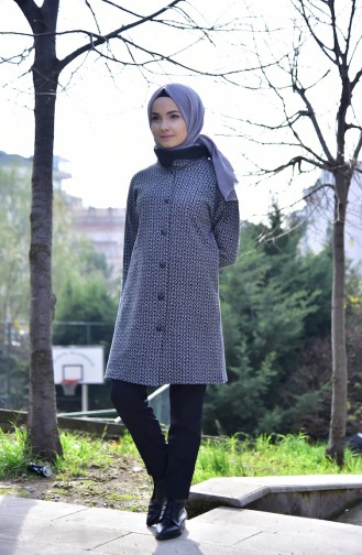 Dilber Buttoned Cape 7143-04 Dark Gray 7143-04