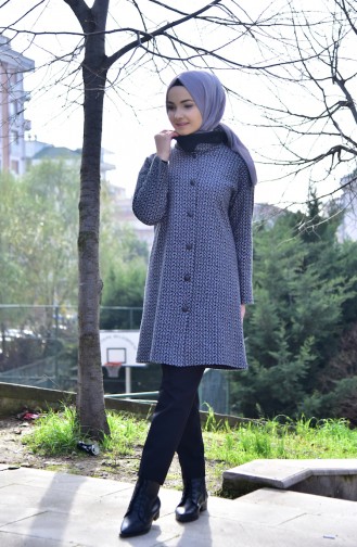 Dilber Buttoned Cape 7143-04 Dark Gray 7143-04