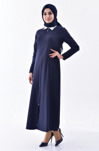 Abaya mit Reßverschluss 0546-04 Dunkelblau 0546-04