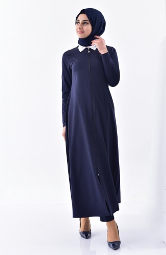 Abaya mit Reßverschluss 0546-04 Dunkelblau 0546-04