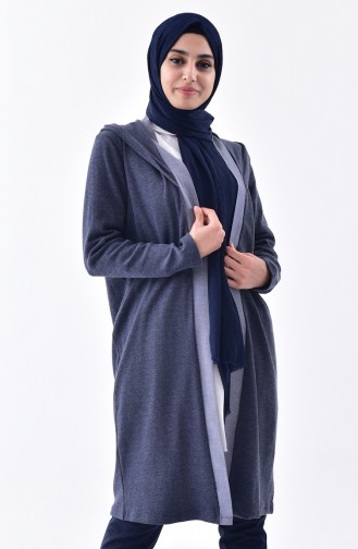 Hooded Cardigan 1153-01 Navy 1156-01