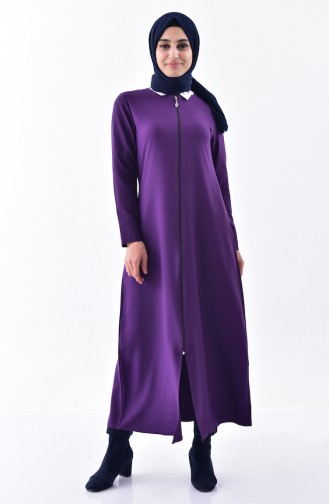 Abaya mit Reßverschluss 0546-02 Lila 0546-02