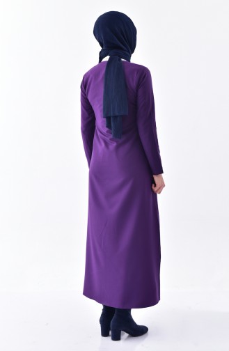 Abaya mit Reßverschluss 0546-02 Lila 0546-02