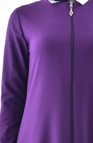 Abaya mit Reßverschluss 0546-02 Lila 0546-02