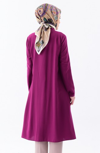 Buglem Tie Collar Buttoned Tunic 1182-03 Damson 1182-03