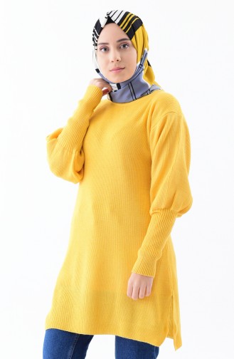 Balon Kol Triko Tunik 2124-07 Sarı