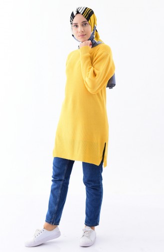 Balon Kol Triko Tunik 2124-07 Sarı
