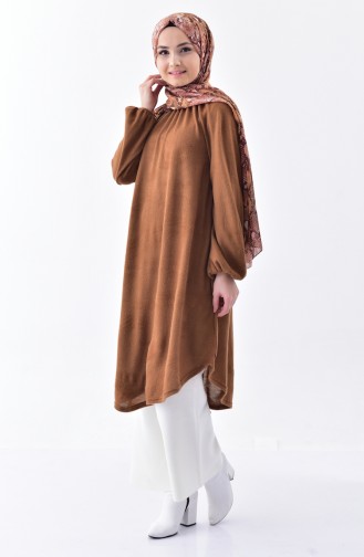 TUBANUR Pleated Asymmetric Tunic 3040-03 Camel 3040-03