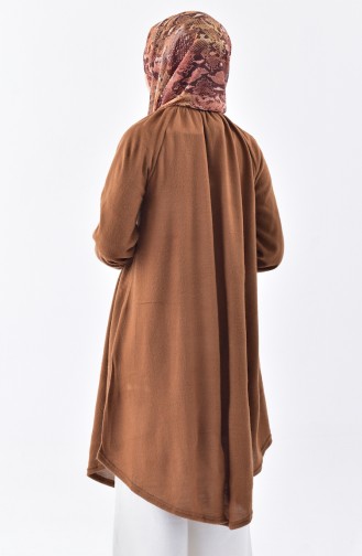 Büzgülü Asimetrik Tunik 3040-03 Camel 3040-03