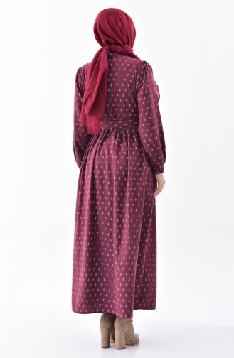 Winter Kleid mit Gürtel  2024-01 Weinrot 2024-01