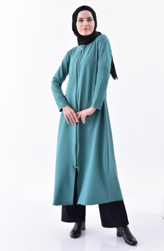 Abaya mit Reßverschluss 0546-07 Mandel Grün 0546-07