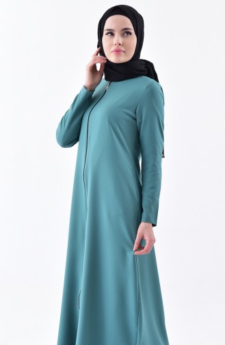 Abaya mit Reßverschluss 0546-07 Mandel Grün 0546-07