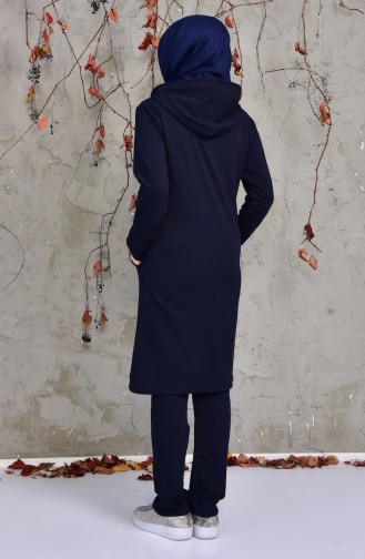 Ensemble Survêtement a Fermeture et Capuche 18138-02 Bleu Marine 18138-02