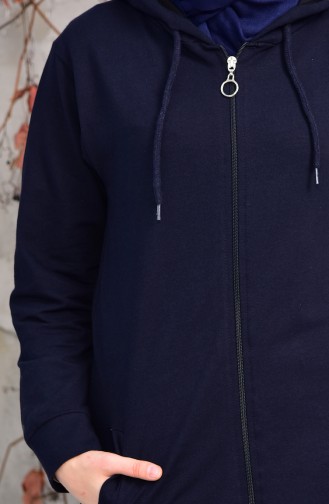 Zippered Hooded Tracksuit Suit 18138-02 Navy 18138-02