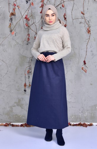 Elastic Winter Skirt 1080-01 Navy Blue 1080-01