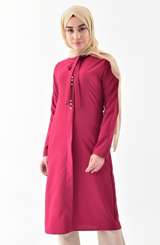 Krawatte-Kragen Tunika 1084-20 Fuchsia 1084-20