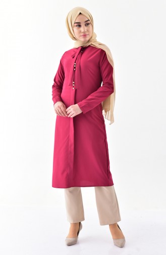 Buglem Tie Collar Tunic 1084-20 Fuchsia 1084-20