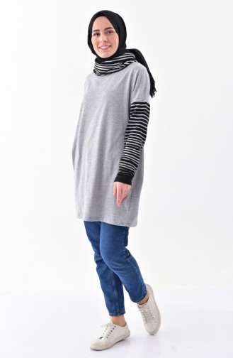 Polo-Neck Tunic 1126-01 Gray 1126-01