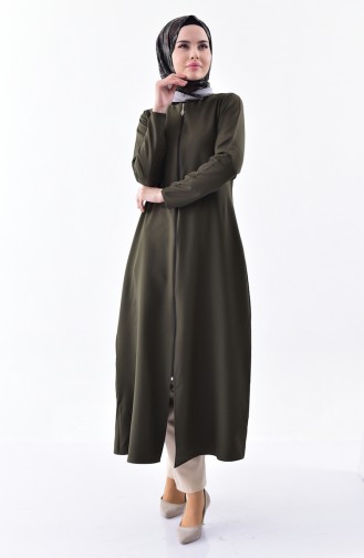 Abaya mit Reßverschluss 0546-06 Khaki Grün 0546-06