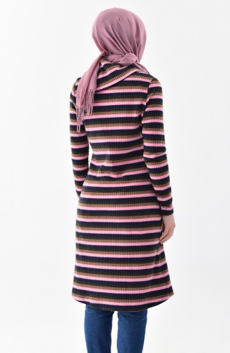 Knitwear Striped Sweater 0115-01 Navy Blue Pink 0115-01