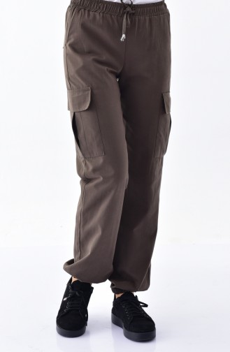Keten Kargo Pantolon 3122-01 Haki