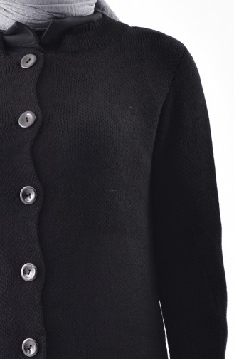 Buttoned Knitwear Cardigan 3916-01 Black 3916-01