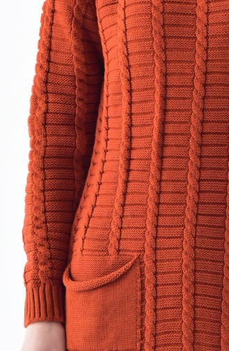 Knitwear Pocket Long Tunic 3292-07 Tile Red 3292-07