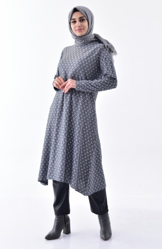 Patterned Tunic 7601A-01 Gray 7601A