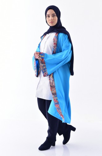 Kimono a Motifs 1507-03 Turquoise 1507-03