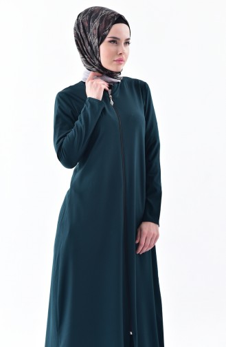 Abaya mit Reßverschluss 0546-03 Smaragdgrün 0546-03