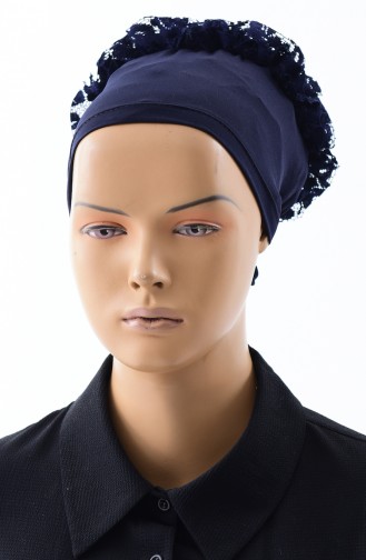 Bonnet a Froufrous-06 Bleu Marine 06