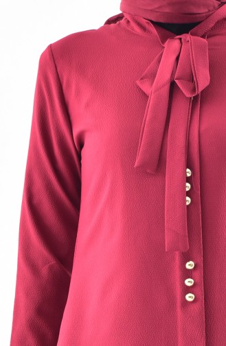 Buglem Tie Collar Tunic 1084-15 Claret Red 1084-15