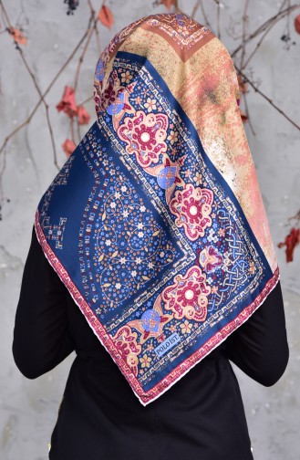 Patterned Twill Scarf 2152-12 Oil Blue 2152-12
