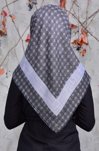 Echarpe Cotton a Motifs 2153-10 Gris Foncé 2153-10