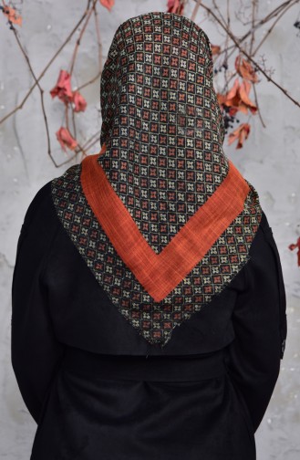 Echarpe Cotton a Motifs 2153-15 Noir Tabac 2153-15