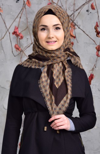 Echarpe Cotton a Motifs 2153-18 Brun Beige 2153-18