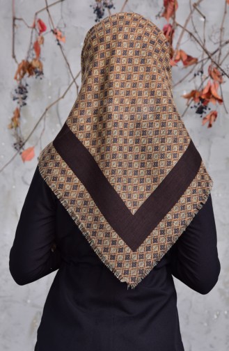 Echarpe Cotton a Motifs 2153-18 Brun Beige 2153-18
