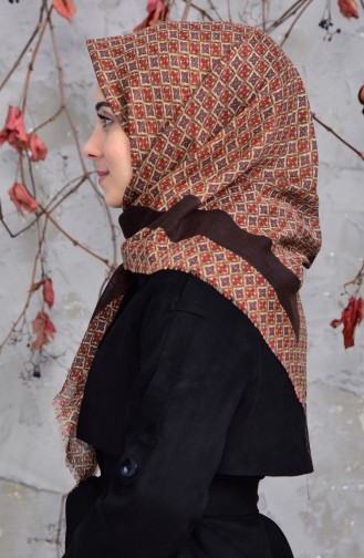 Echarpe Cotton a Motifs 2153-21 Brun 2153-21