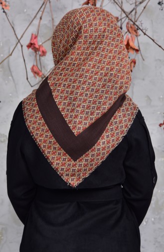 Echarpe Cotton a Motifs 2153-21 Brun 2153-21