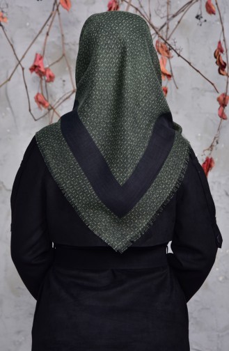 Patterned Cotton Scarf 2154-06 Black Green 2154-06