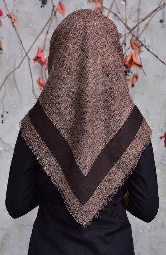 Patterned Cotton Scarf 2154-19 Brown Mink 2154-19
