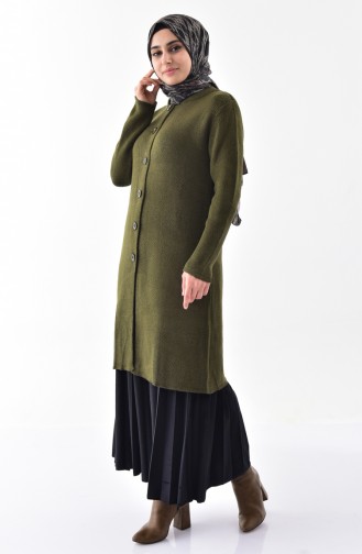 Strickjacke mit Knöpfen 3916-02 Khaki Grün 3916-02