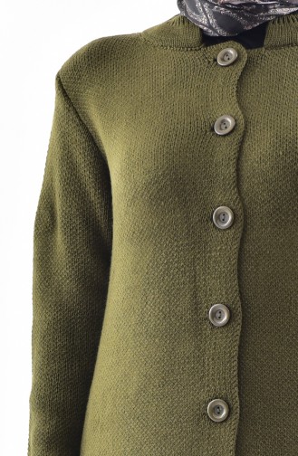 Strickjacke mit Knöpfen 3916-02 Khaki Grün 3916-02