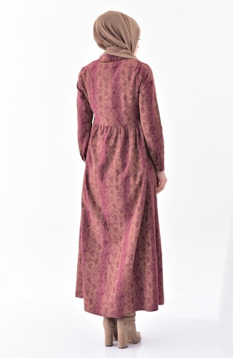 Düğmeli Elbise 2014-02 Kahverengi