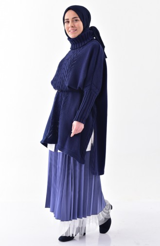 Navy Blue Poncho 4109-03