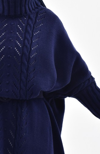 Navy Blue Poncho 4109-03