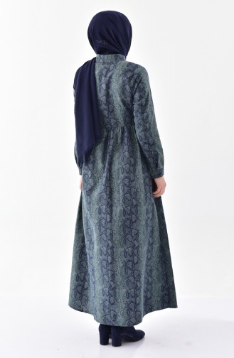 فستان بتصميم ازرار 2014-01 لون اخضر 2014-01